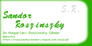 sandor roszinszky business card